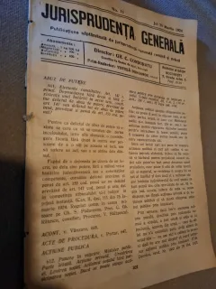 Revista Jurisprudență Generală Anul II Nr.11 1924 -Vintila Dongoroz si note scrise de D.Alexandresco