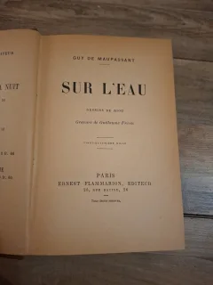 SUR L EAU - GUY DE MAUPASSANT (Legatura de epoca)