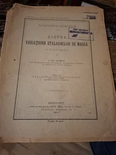 Asupra variațiunii etaloanelor de masă (a doua notă) - I. St. Murat