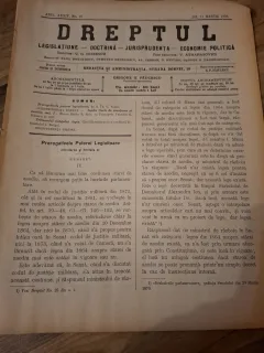 Dreptul, Revista de legislatiune, doctrina, jurisprudenta, economie politica,Anul XXXIV Nr.26 Martie 1905 - C.G.Dissescu, V.Athanasovici, Paul Negulescu, Al.Cerban, George G.Danielopolu
