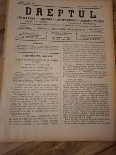 Dreptul, Revista de legislatiune, doctrina, jurisprudenta, economie politica,Anul XXXIV Nr.7 Ianuarie 1905 - C.G.Dissescu, V.Athanasovici, Paul Negulescu, Al.Cerban, George G.Danielopolu