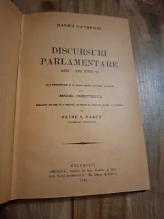 Discursuri parlamentare (1859-1862) - Barbu Katargiu