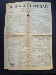 Ziarul Jurnalul Literar No. 25/Anul I - Director G. Călinescu