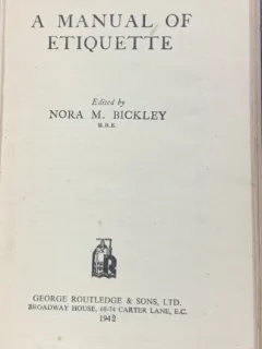 A manual of etiquette