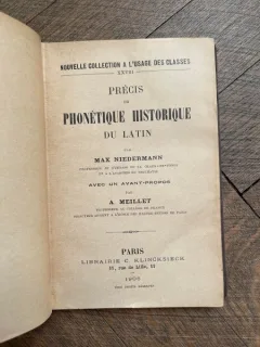 A. Meillet Precis de Phonetique Historique du Latin (1906)