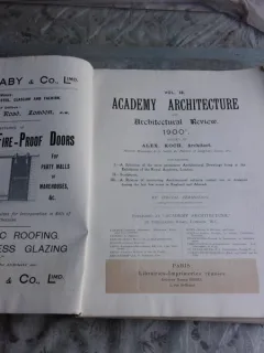 ACADEMY ARCHITECTURE AND ARCHITECTURAL REVIEW 1900 - ALEX. KOCH   (TEXT IN LIMBA ENGLEZA)