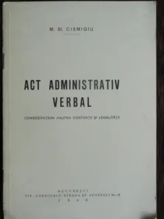 ACT ADMINISTRATIV VERBAL - M.ST. CISMIGIU