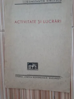 Activitate si lucrari - Constantin Kiritescu