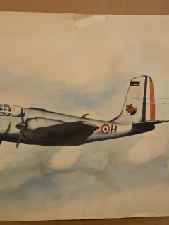 Acuarela Avion SE-117-VOLTIGEUR - Silviu Morariu