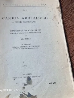 Al. Borza - Campia Ardealului. Studiu Geobotanic (cu dedicatie de la autor)