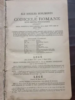 Al Doilea Supliment la Codicele Romane 1881