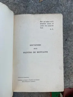 Albert Gos Souvenirs d un Peintre de Montagne (1942)