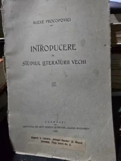 Alexe Procopovici - Introducere in Studiul Literaturii Vechi