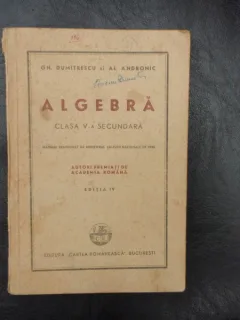 Algebra clasa V-a secundara - Gh. Dumitrescu si Al. Andronic