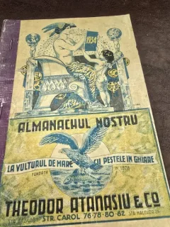Almanachul Nostru din 1934, publicat de faimoasa casă de comerț Theodor Atanasiu & Co. din București.