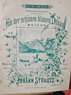 An der schonen blauen Donau, vals - Johann Strauss  partitura pentru piano forte
