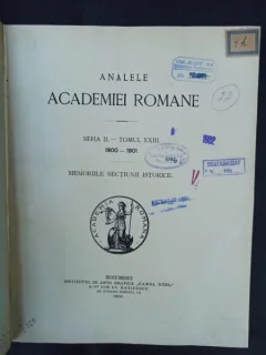 Analele Academiei Romane - Memoriile Sectiunii Istorice 1900-1901