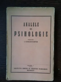 Analele de psihologie - C.Radulescu-Motru