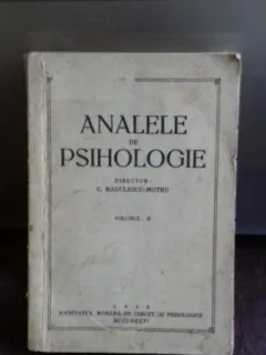 ANALELE DE PSIHOLOGIE - C. RADULESCU MOTRU  VOL.2