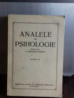 ANALELE DE PSIHOLOGIE - C. RADULESCU MOTRU VOL.4