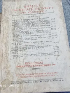 Analele Facultatii de Drept din Bucuresti - Anul I Nr. 2-3 1939