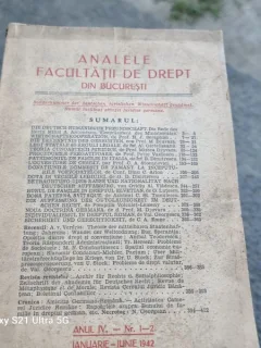 Analele Facultatii de Drept din Bucuresti - Anul IV - Nr. 1-2 Ianuarie-Iunie 1942