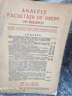 Analele Facultatii de Drept din Bucuresti - Anul IV Nr. 3-4 / 1942