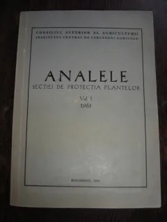 ANALELE INSTITUTULUI DE CERCETARI PENTRU PROTECTIA PLANTELOR VOL.I/1963