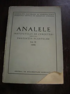 ANALELE INSTITUTULUI DE CERCETARI PENTRU PROTECTIA PLANTELOR VOL.IV/1960