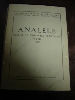ANALELE SECTIEI DE PROTECTIA PLANTELOR VOL.III/1965
