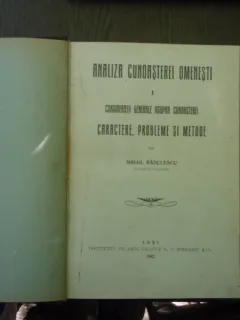 Analiza cunoasterei omenesti vol.1 - Mihail Radulescu