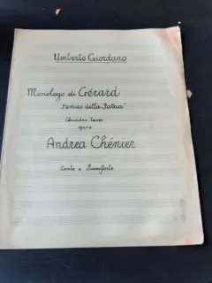 ANDREA CHENIER, MONOLOGO DI GERARDO - UMBERTO GIORDANO, PARTITURA SI TEXT