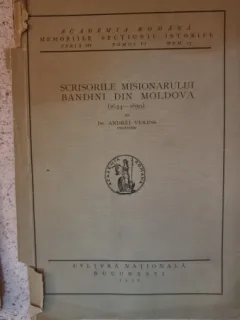 Andrei Veress - Scrisorile Misionarului Bandini din Moldova (1644-1650)