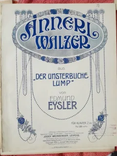 Annerl Walzer din Der Unsterbliche Lump = Edmund Eyslet  patitura pentru pian