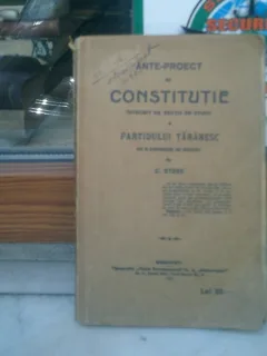 Ante-proect de constitutie intocmit de sectia de studii a Partidului Taranesc - C. Stere