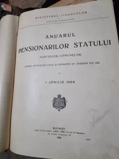Anuarul pensionarilor statului 1 aprilie 1909