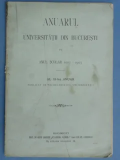 Anuarul Universitatii din Bucuresti pe anul scolar 1902-1903