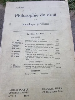 Archives de Philosophie du Droit et de Sociologie Juridique Nr. 3-4 1934
