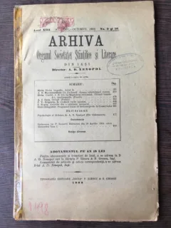 Arhiva - Organul Societatei Stiintifice si Literare Anul XIII Septemv.-Octomvr 1902 No. 9-10