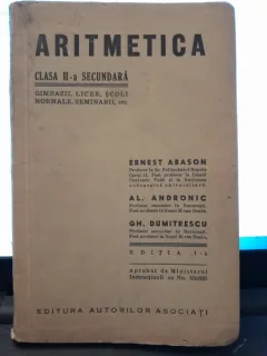 Aritmetica clasa II-a secundara - Ernest Abason, Al. Andronic, Gh. Dumitrescu