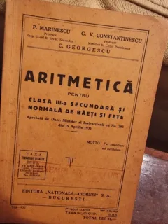 Aritmetica pentru clasa III-a secundara si normala de baieti si fete - P. Marinescu