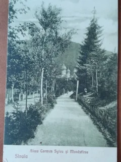 arte postala, Aleea Carmen Sylva si Manastirea Sinaia, 1922