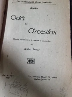 Artur Berar - Oda lui Arcesilau