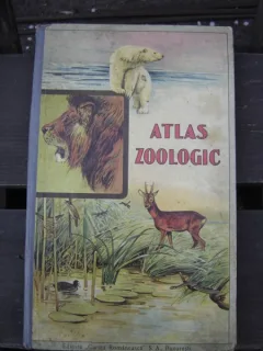 ATLAS ZOOLOGIC CUPRINZAND 243 GRAVURI IN CULORI,GRUPATE IN 27 PLANSE DUBLE SI UN TEXT EXPLICATIV