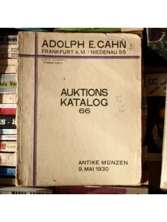 Auktions Katalog 66 , Adolph E. Cahn , 1930