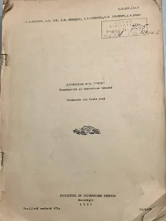 Automobilul M-21 Volga - constructia si deservirea tehnica -traducere din limba rusa