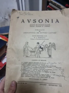 Avsonia - Revista de cultura clasica pentru tineret - Ianuarie - Septembrie 1943 Anul III Nr. 3-5