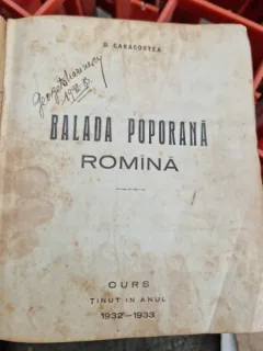 Balada poporana Romana, curs 1932-1933 - D. Caracostea