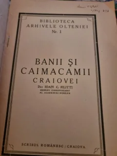 Banii si caimacamii Craiovei - Ioan C. Filitti (semnatura Henri H. Stahl)