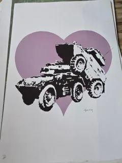 Banksy - Love not war, litografie originala